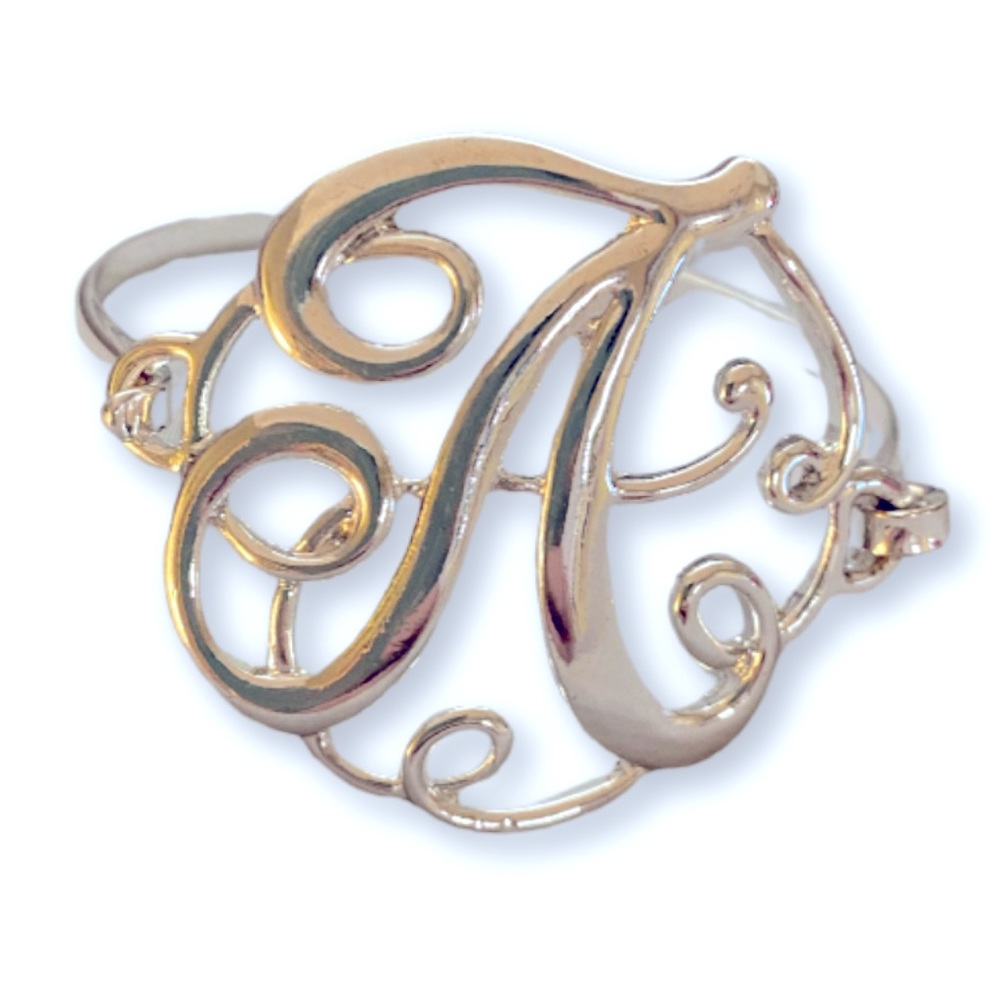 Letter A Bracelet clasp on side to open & close.